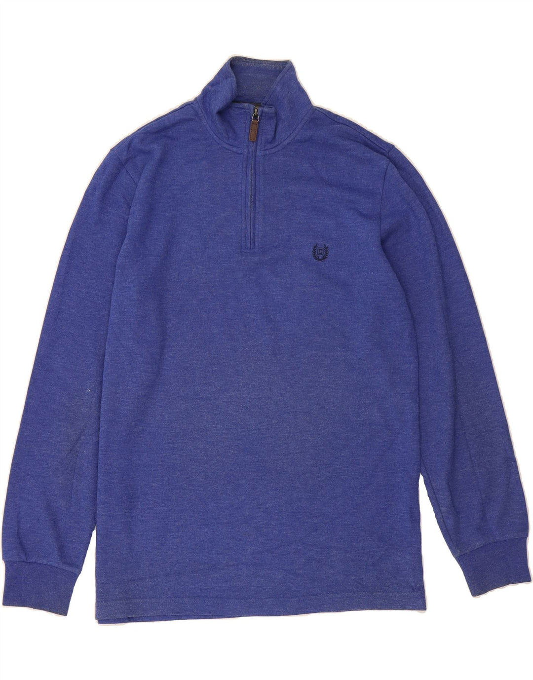 CHAPS Mens Zip Neck Sweatshirt Jumper Medium Blue Cotton Vintage Chaps and Second-Hand Chaps from Messina Hembry 