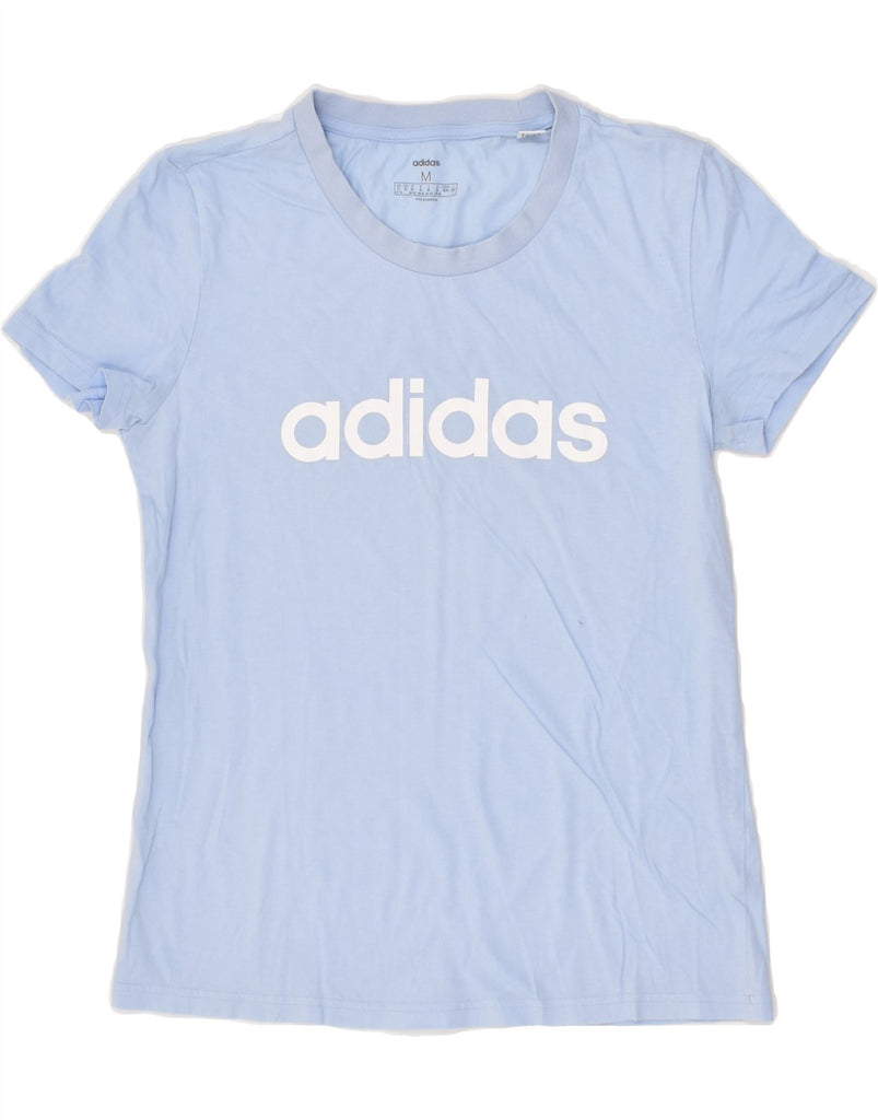 ADIDAS Womens Graphic T-Shirt Top UK 12/14 Medium Blue | Vintage Adidas | Thrift | Second-Hand Adidas | Used Clothing | Messina Hembry 