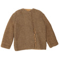 Vintage Womens Knit Bomber Jacket UK 12 Medium Brown