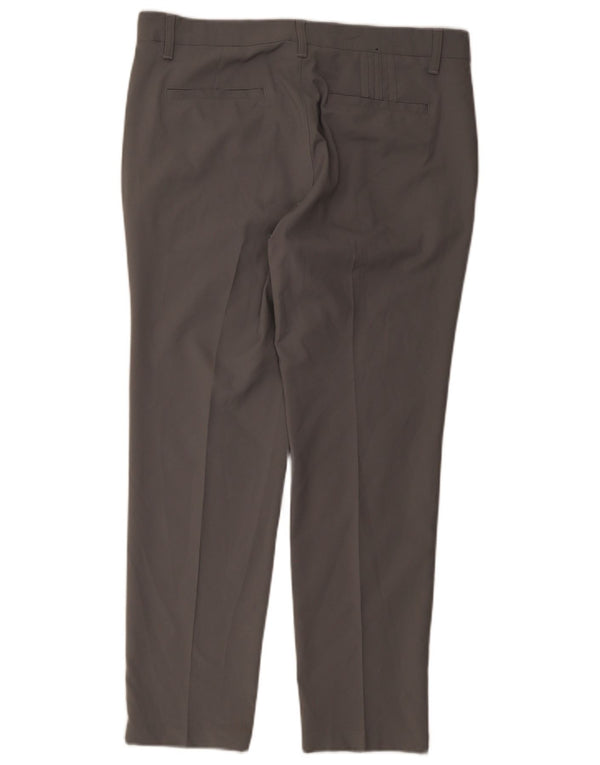 Adidas Mens Straight Chino Trousers W34 L30 Grey Polyester