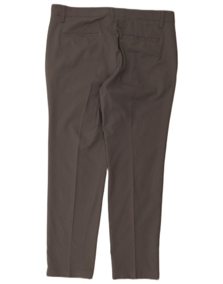 Adidas Mens Straight Chino Trousers W34 L30 Grey Polyester