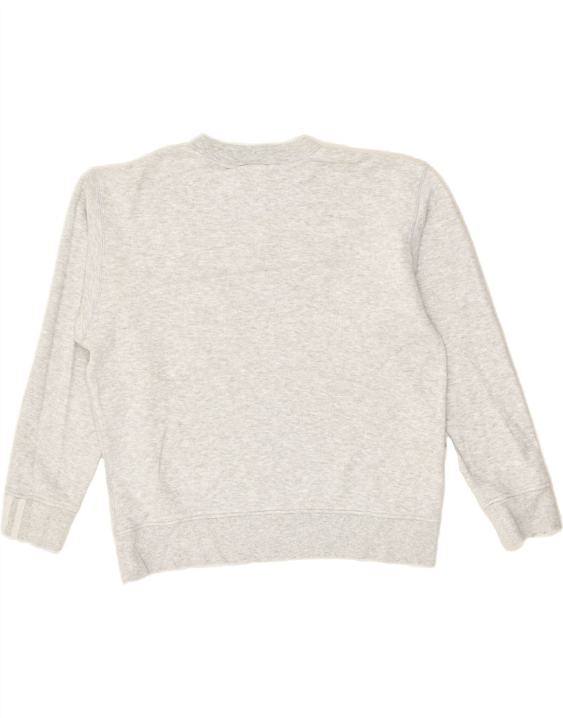 ADIDAS Womens Graphic Oversized Sweatshirt Jumper UK 10 Small Grey Cotton | Vintage Adidas | Thrift | Second-Hand Adidas | Used Clothing | Messina Hembry 