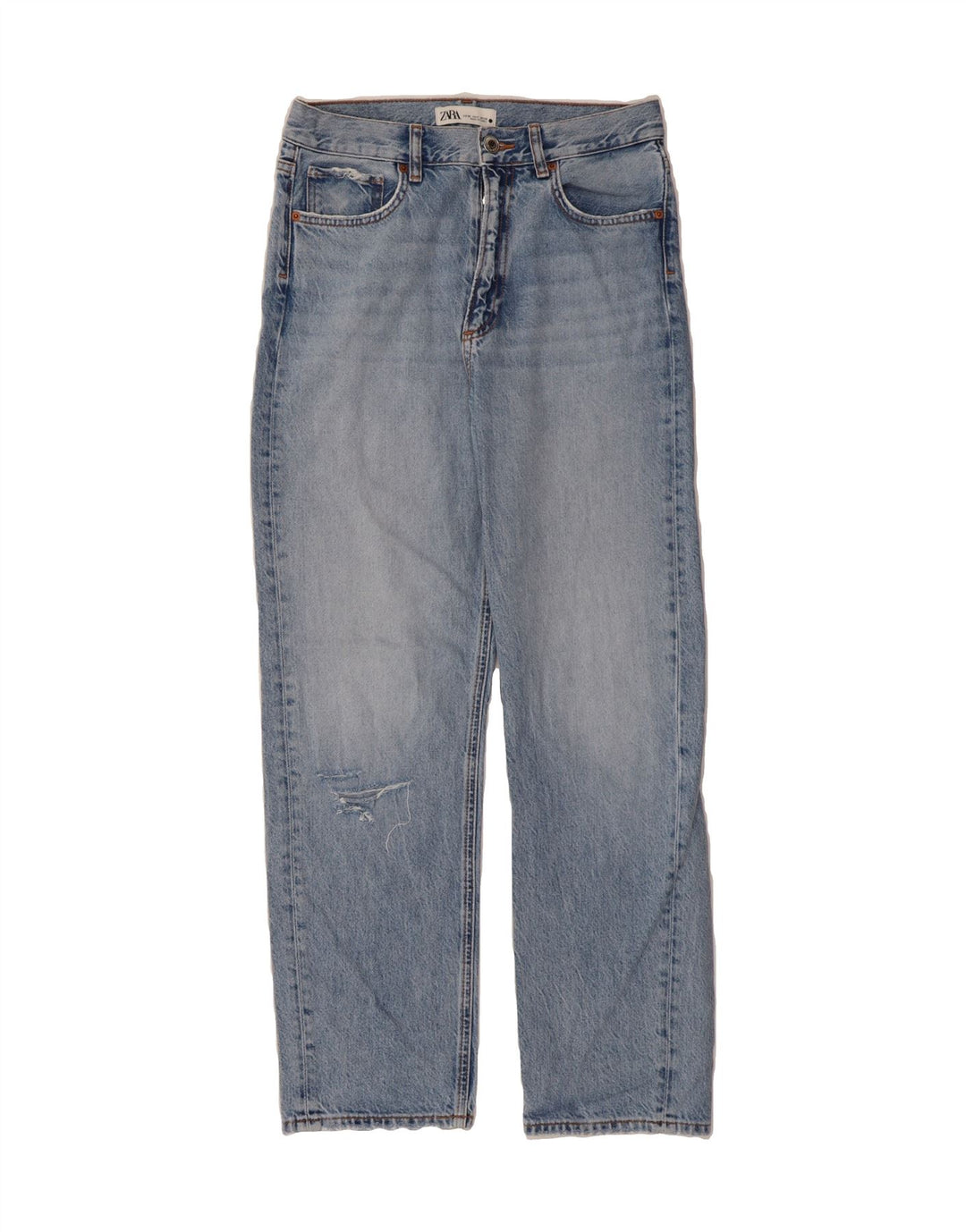 ZARA Womens Distressed Wide Leg Jeans EU 36 Small W30 L29 Blue Vintage Zara and Second-Hand Zara from Messina Hembry 