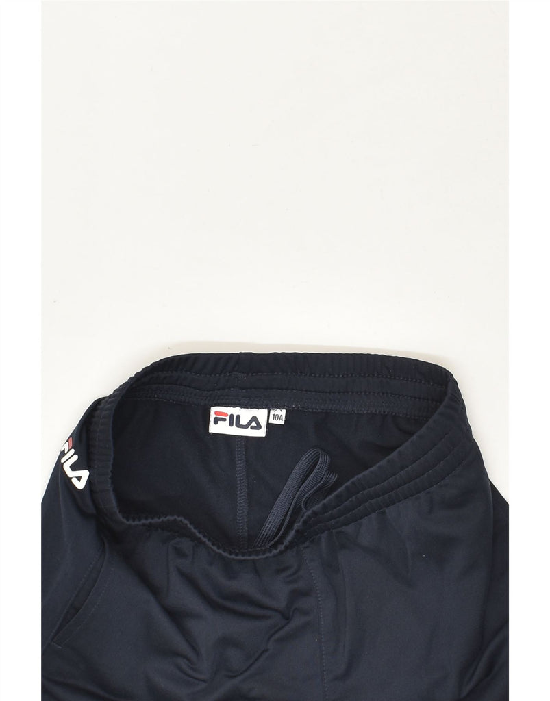 FILA Boys Graphic Tracksuit Trousers 9-10 Years Navy Blue Polyester | Vintage Fila | Thrift | Second-Hand Fila | Used Clothing | Messina Hembry 