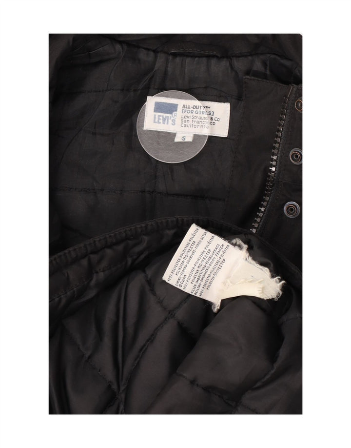 Levi's Girls Loose Fit Windbreaker Coat 8-9 Years Small Black Polyester