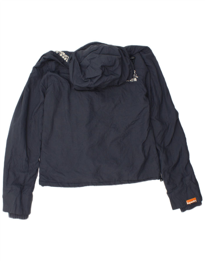 Superdry Womens Graphic Windbreaker Jacket UK 10 Small Navy Blue