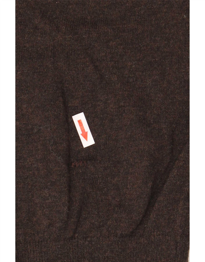 Tommy Hilfiger Mens V-Neck Jumper Sweater XL Brown Lambswool