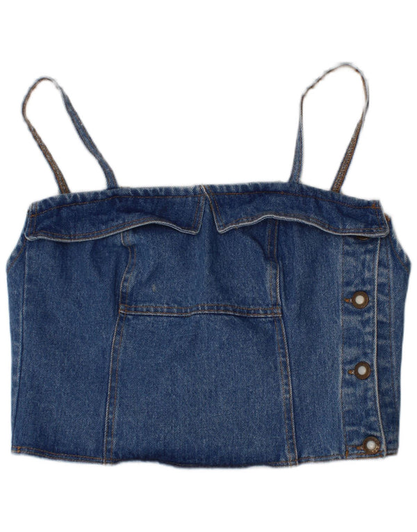 Rica Lewis Womens Denim Crop Top IT 44 Medium Blue