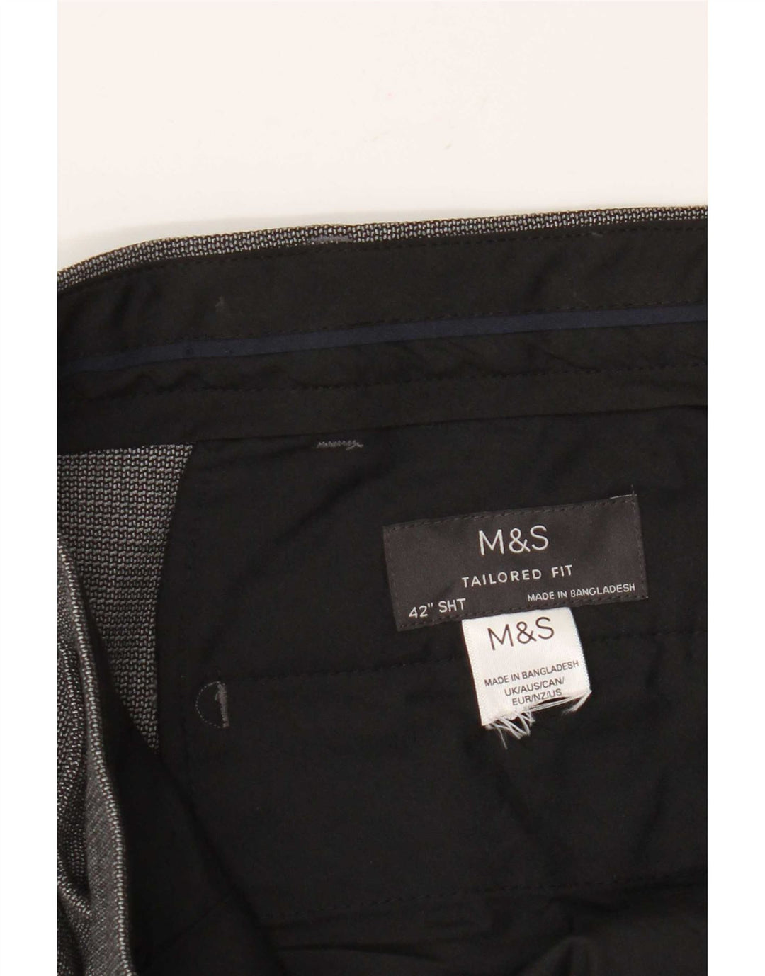 Marks & Spencer Mens Tailored Fit Straight Suit Trousers W42 L28 Grey