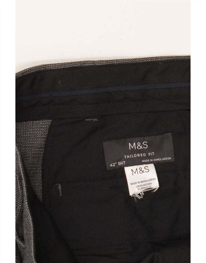 Marks & Spencer Mens Tailored Fit Straight Suit Trousers W42 L28 Grey