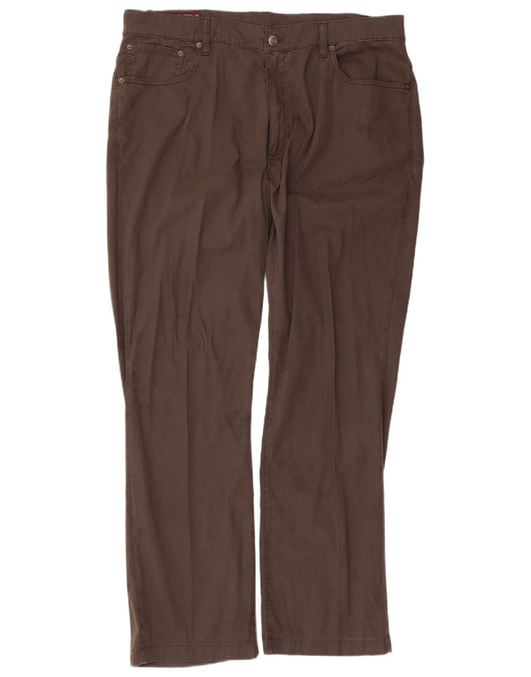 Marlboro Classics Mens Straight Casual Trousers W38 L30 Brown