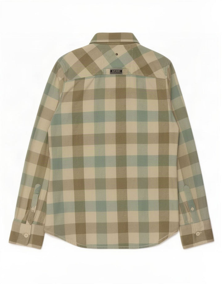 Superdry Mens Flannel Shirt Medium Green Gingham Cotton
