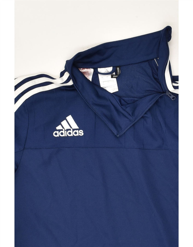 ADIDAS Boys Zip Neck Pullover Tracksuit Top 13-14 Years Navy Blue | Vintage Adidas | Thrift | Second-Hand Adidas | Used Clothing | Messina Hembry 