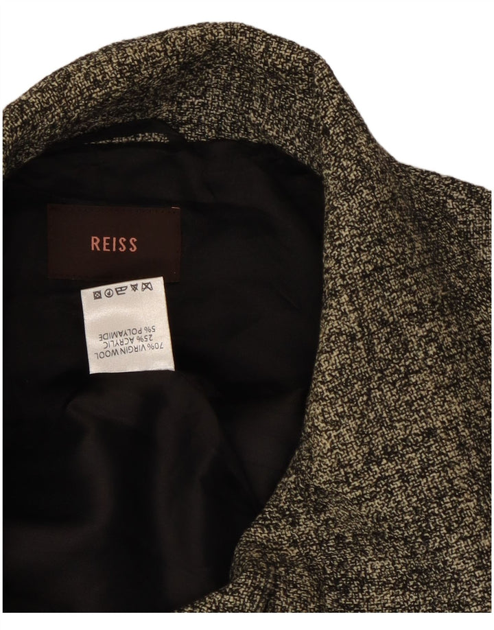 Reiss Womens 4 Button Blazer Jacket UK 10 Small Grey Wool