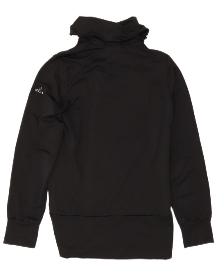 Adidas Womens Tracksuit Top Jacket UK 10 Small Black Polyester