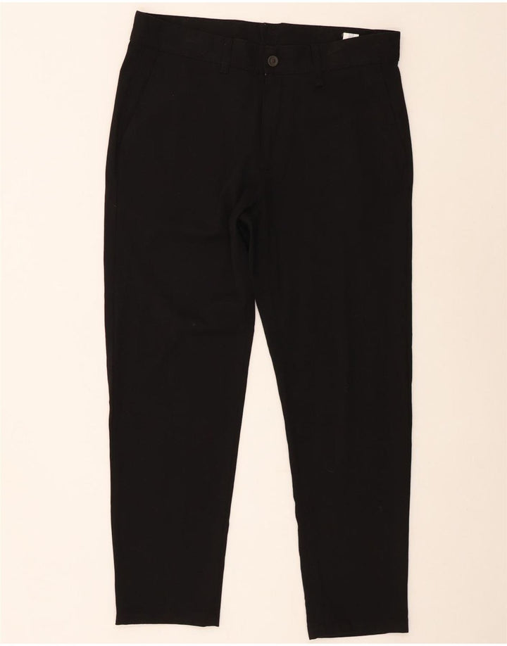 Zara Mens Slim Chino Trousers EU 42 Large W32 L28 Black Polyester