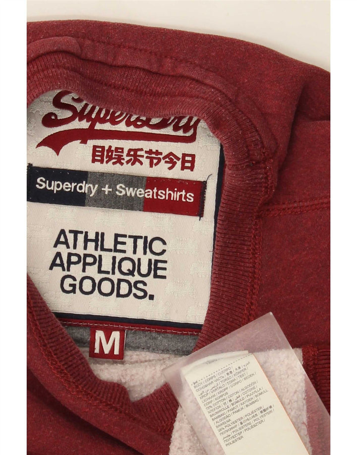Superdry Mens Graphic Sweatshirt Jumper Medium Burgundy Cotton