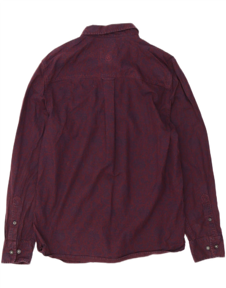 Fat Face Mens Abstract Pattern Shirt Medium Burgundy Cotton