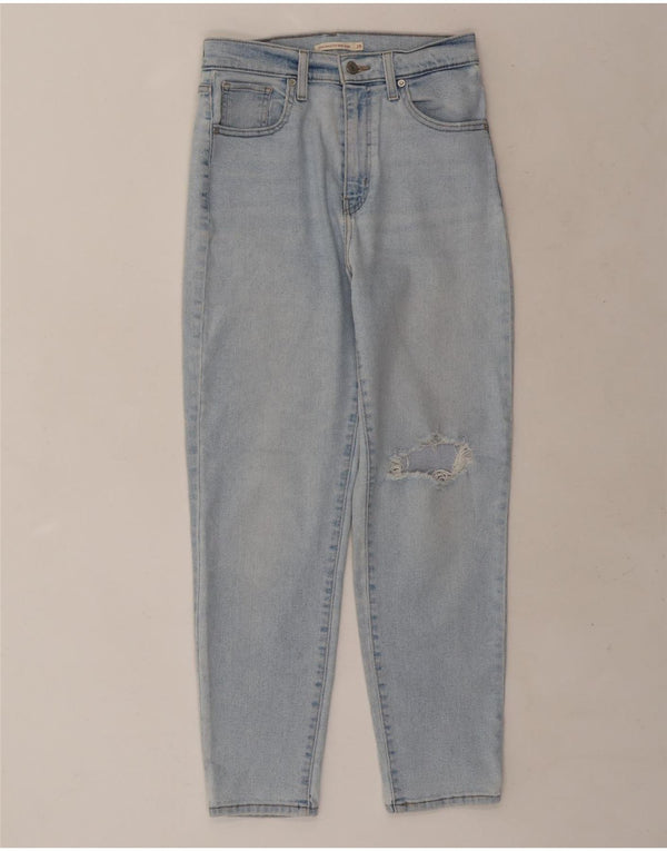 Levi's Womens Mom Distressed High Waist Jeans W28 L27 Blue Cotton