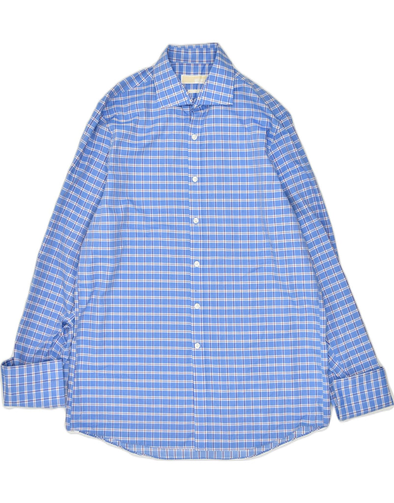 MICHAEL KORS Mens Formal Shirt Large Blue Check | Vintage | Thrift | Second-Hand | Used Clothing | Messina Hembry 