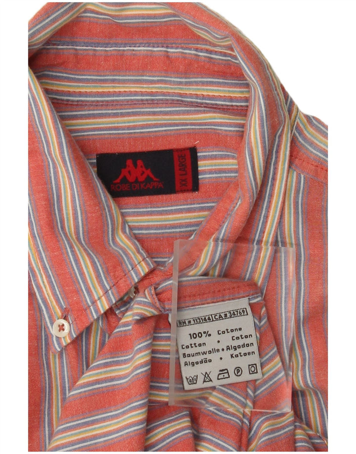 KAPPA Mens Shirt 2XL Red Striped Cotton