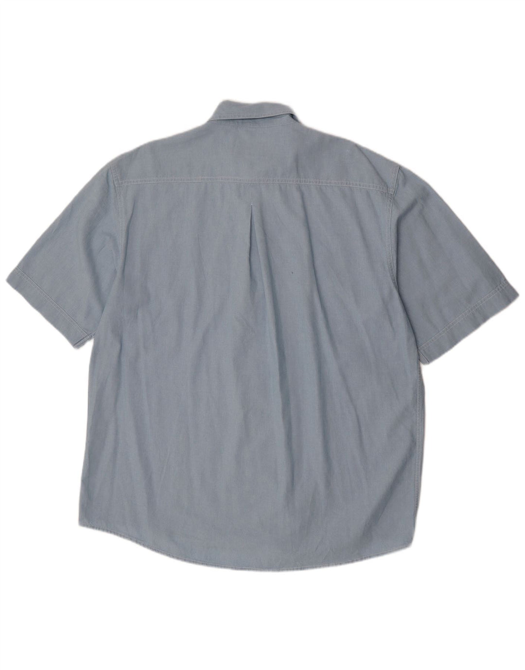 European Project Mens Short Sleeve Shirt XL Blue Cotton