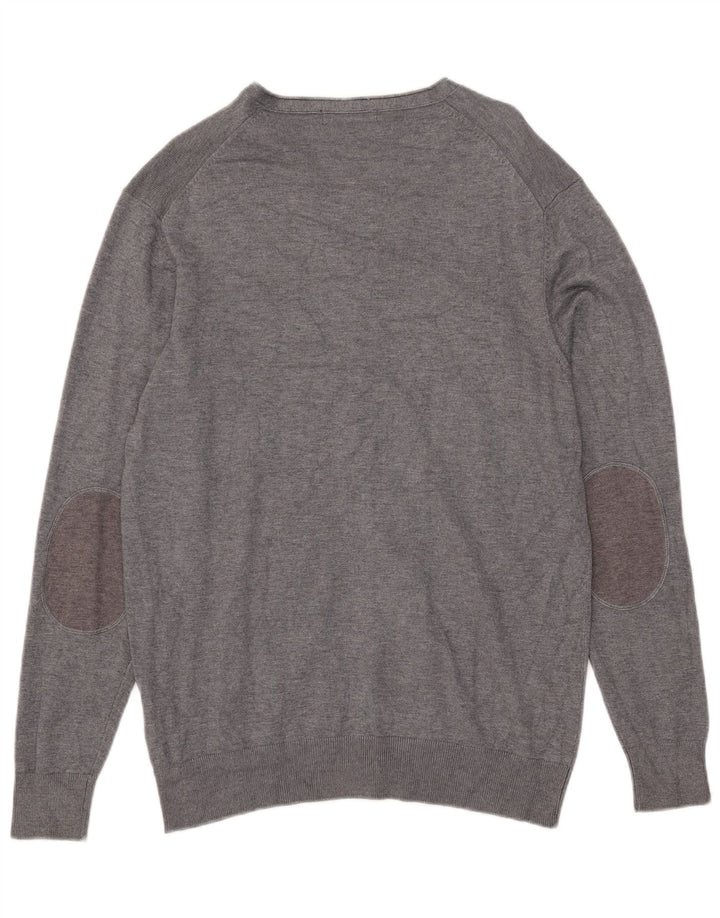 Pierre Cardin Mens Cardigan Sweater Large Grey Viscose