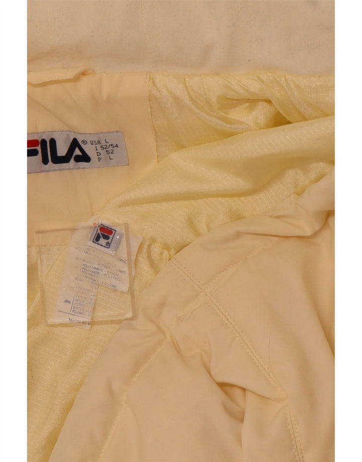 FILA Mens Padded Jacket UK 40 Large Yellow Polyester
