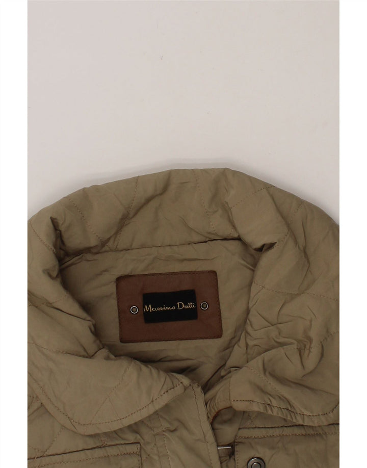 MASSIMO DUTTI Womens Quilted Gilet UK 12 Medium Khaki Polyester Vintage Massimo Dutti and Second-Hand Massimo Dutti from Messina Hembry 