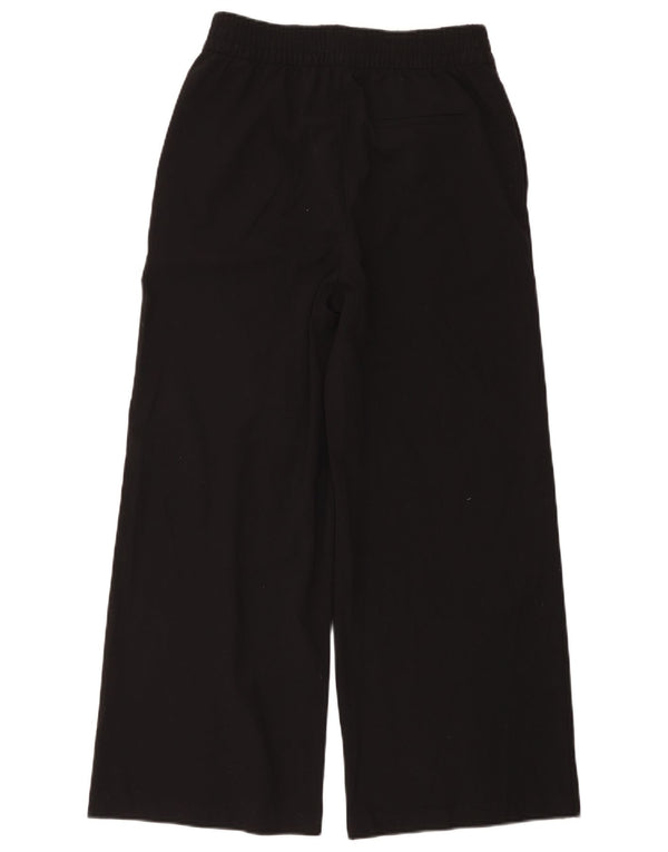 Marks & Spencer Womens Wide Leg Cropped Trousers UK 10 Small W30 L25 Black