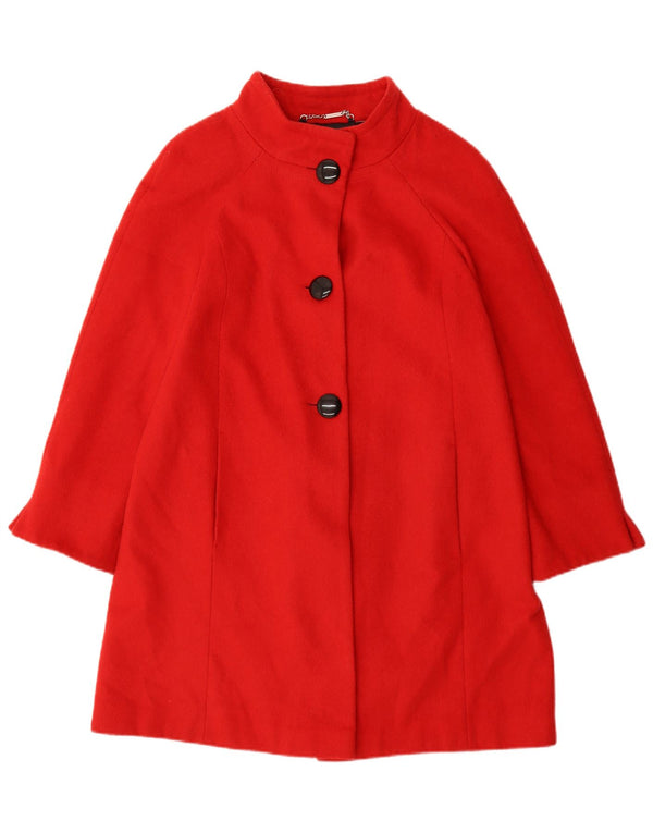 LAURA ASHLEY Womens Overcoat UK 10 Small  Red Wool