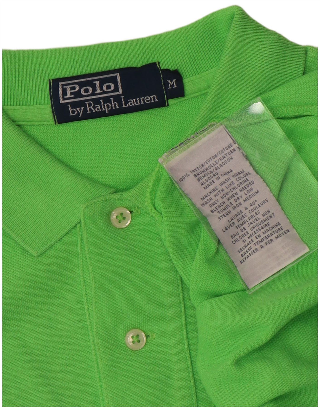 POLO RALPH LAUREN Mens Polo Shirt Medium Green Cotton
