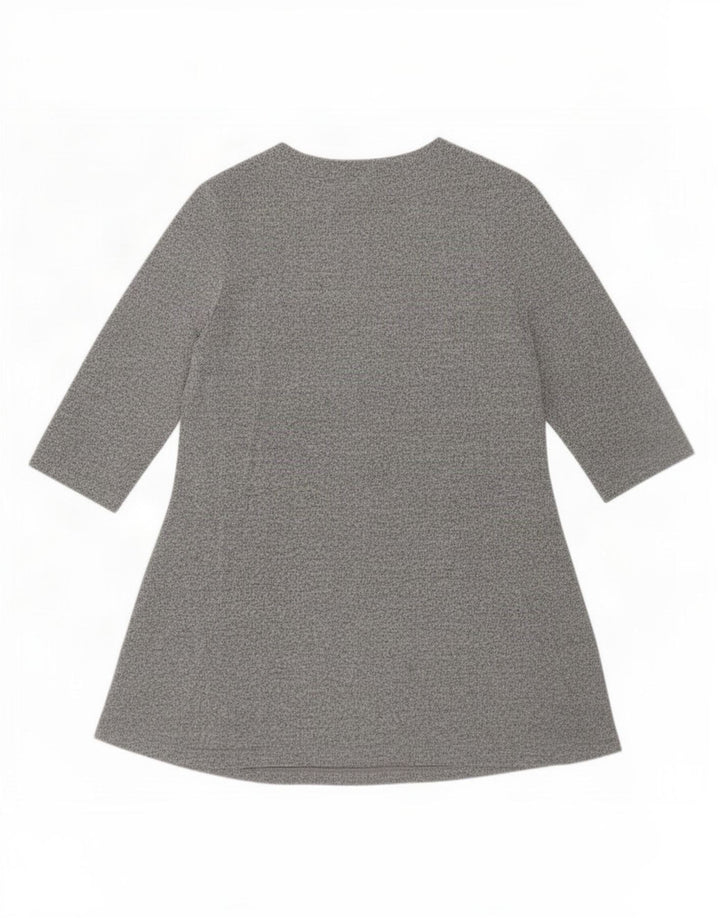 Marks & Spencer Womens 3/4 Sleeve A-Line Dress UK 12 Medium Grey Polyester