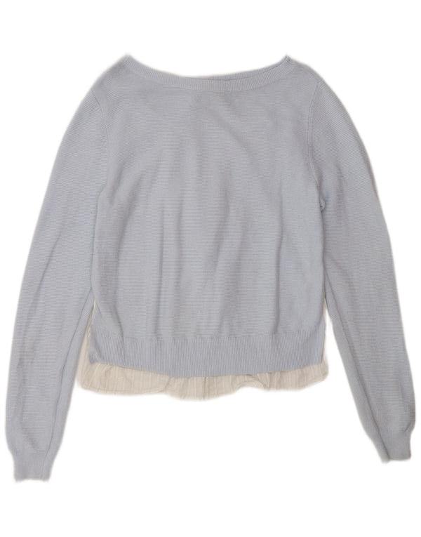 MINT VELVET Womens Boat Neck Jumper Sweater UK 14 Medium Blue Colourblock