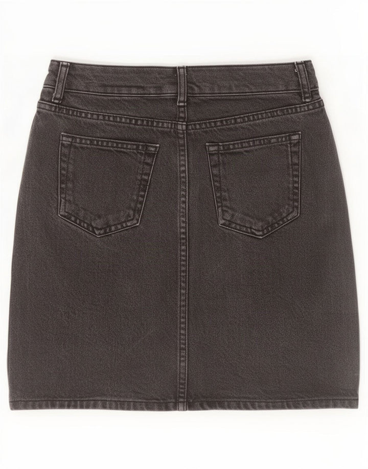 Topshop Womens Mini Denim Skirt W26 Small Black Cotton