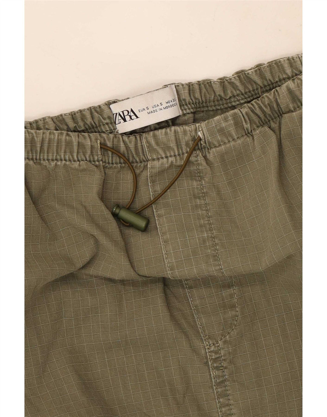 Zara Womens Maxi Skirt Small W26 Khaki Check