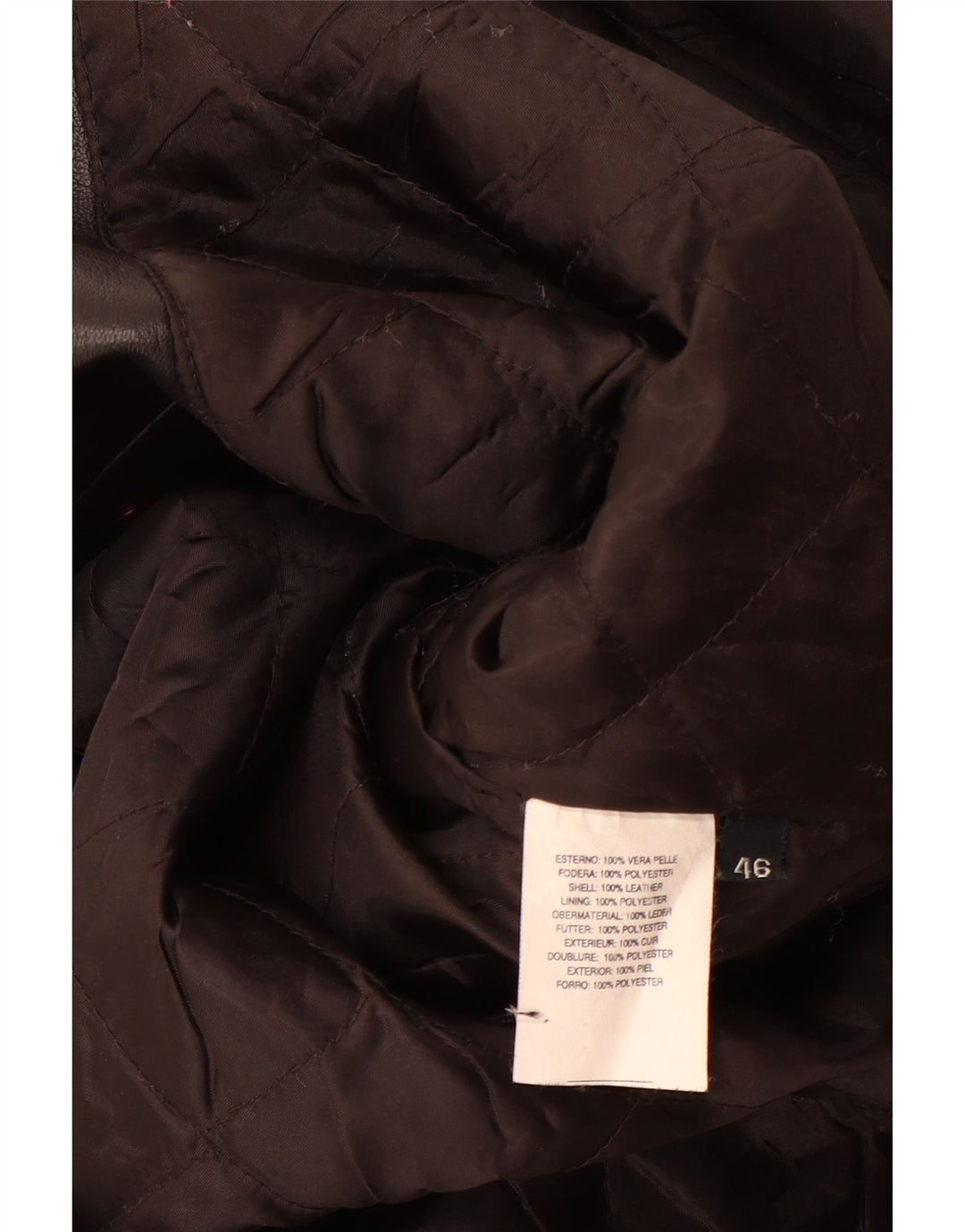 Vintage Womens Leather Coat IT 46 Large Black Leather