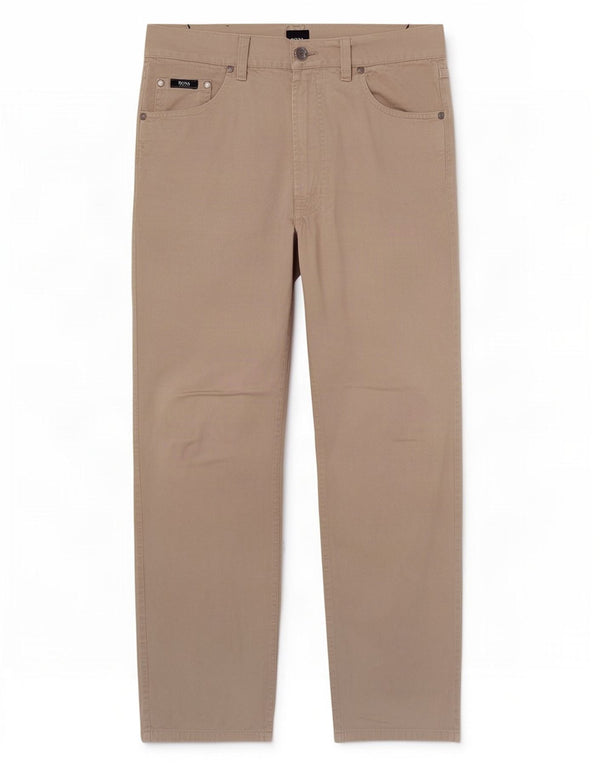 Hugo Boss Mens Straight Casual Trousers W31 L29 Grey Cotton