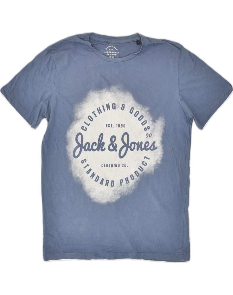 JACK & JONES Mens Graphic T-Shirt Top Large Blue Cotton | Vintage Jack & Jones | Thrift | Second-Hand Jack & Jones | Used Clothing | Messina Hembry 