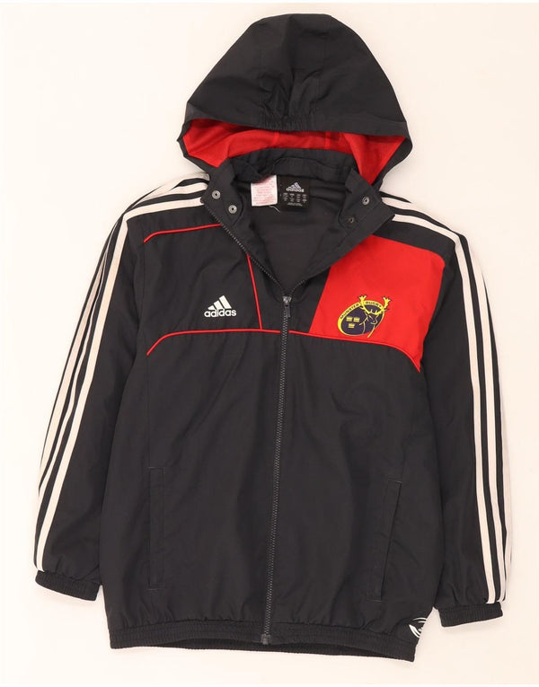 Adidas Boys Munster Rugby Hooded Windbreaker Jacket 11-12 Years Black