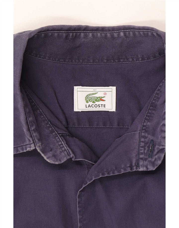 Lacoste Mens Shirt Size 41 Large Purple Cotton