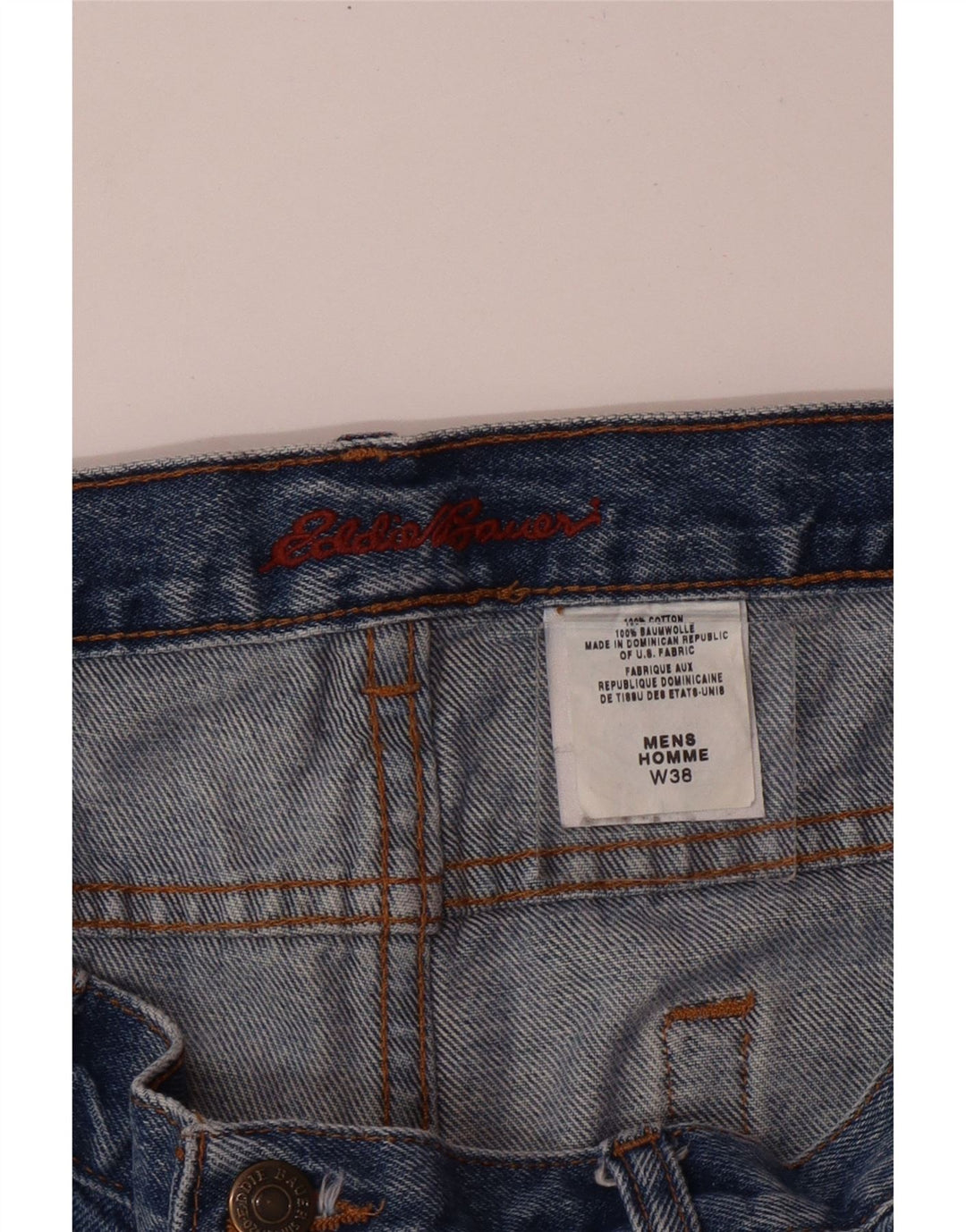 EDDIE BAUER Mens Denim Shorts W38 XL Blue Cotton