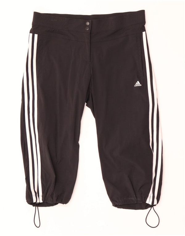 Adidas Womens Climalite Bermuda Shorts UK 12 Medium W32 Black Nylon