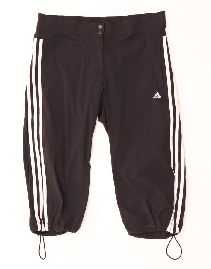 Adidas Womens Climalite Bermuda Shorts UK 12 Medium W32 Black Nylon