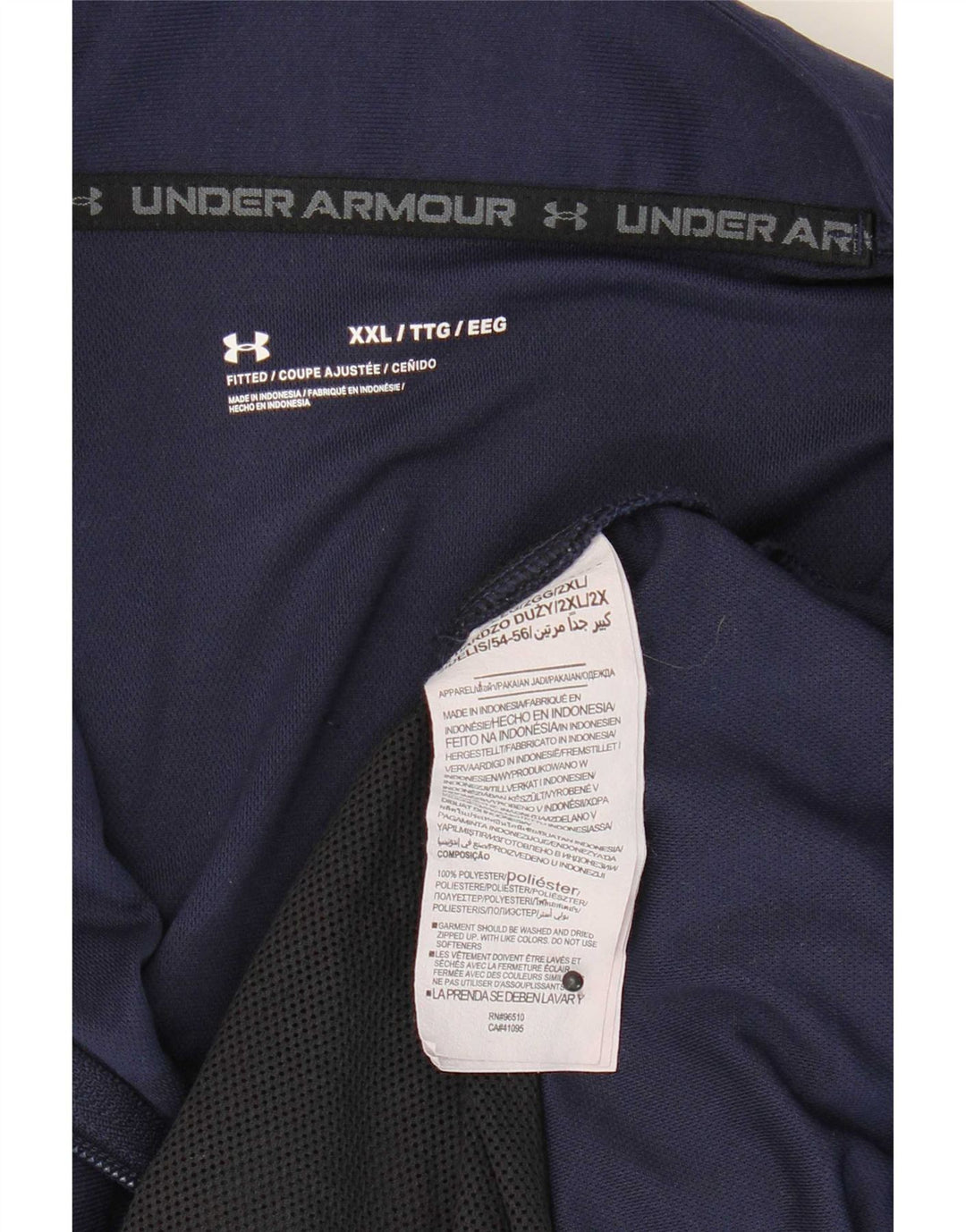 Under Armour Mens Tracksuit Top Jacket 2XL Navy Blue Polyester