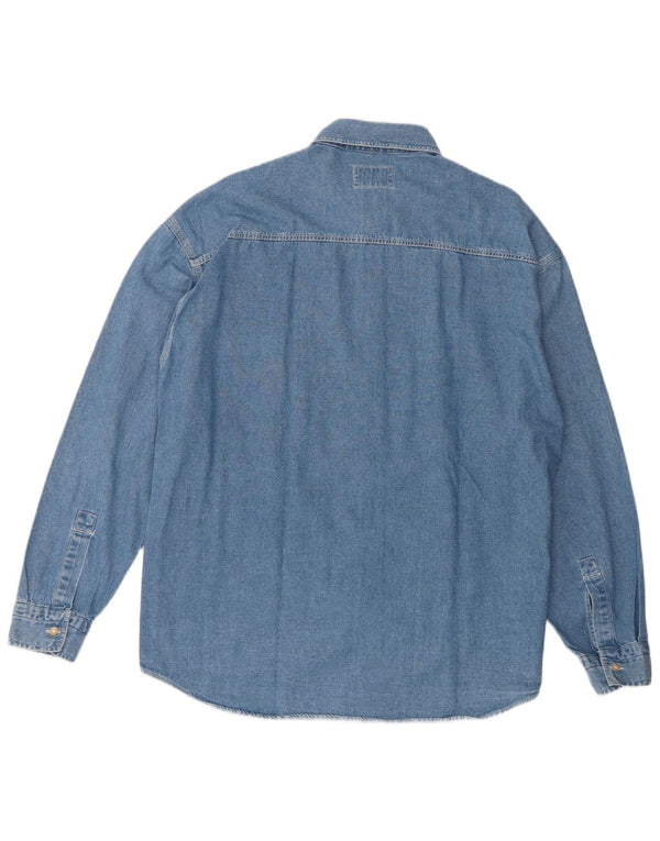 Wampum Mens Denim Shirt Large Blue Cotton