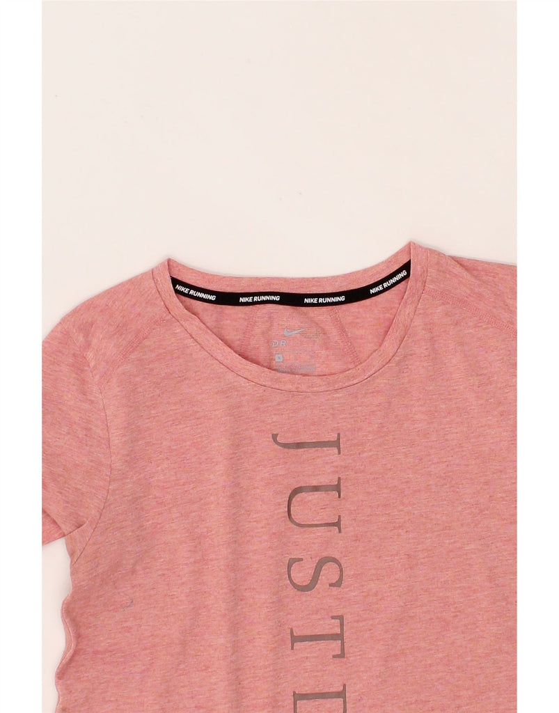 NIKE Womens Dri Fit Graphic T-Shirt Top UK 10 Small Pink Polyester Vintage Nike and Second-Hand Nike from Messina Hembry 
