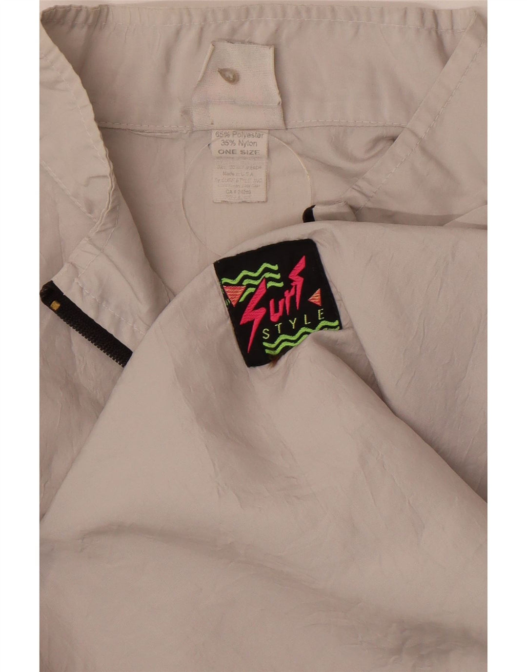 Vintage Mens Zip Neck Pullover Tracksuit Top One Size Grey Polyester