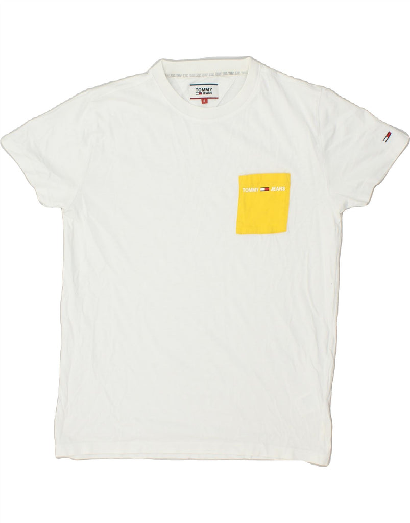 TOMMY HILFIGER Mens T-Shirt Top Small White Cotton Vintage Tommy Hilfiger and Second-Hand Tommy Hilfiger from Messina Hembry 