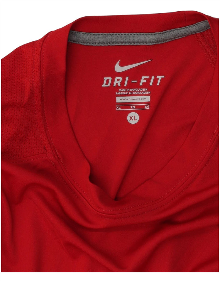 Nike Mens Dri Fit T-Shirt Top XL Red Polyester
